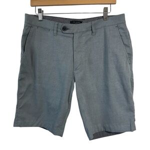 Ted Baker Men's Shorts 34R Blue Gray Tailored Flat-Front Chino Golf Shorts